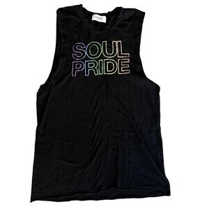 SoulCycle Soul Pride Tank Top Black Graphic Fitness Athleisure Mens Size Small